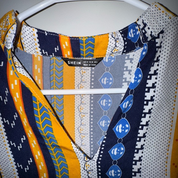 SHEIN Yellow and Blue Striped Dress - Picture 3 of 5